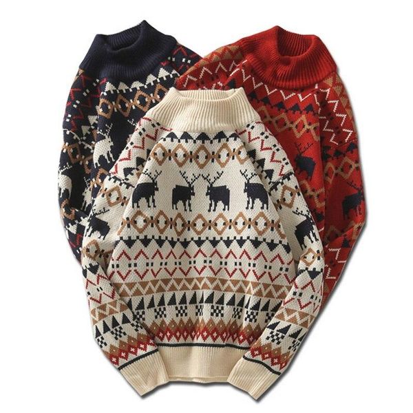 2020 christmas printed deer sweater men sweater knitwear streetwear jersey pull homme half turtleneck vintage, White;black
2020 christmas printed deer sweater men sweater knitwear streetwear jersey pull homme half turtleneck vintage, White;black