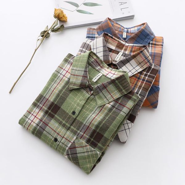 women's blouses & shirts plaid womens 2021 brand loose long sleeve cotton casual female lady blusas outwear spring autumn, White
women's blouses & shirts plaid womens 2021 brand loose long sleeve cotton casual female lady blusas outwear spring autumn, White
