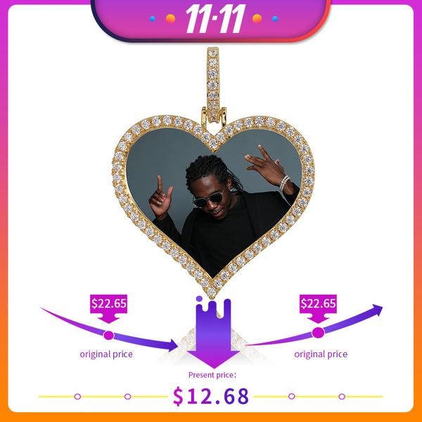 gucy heart custom made p roundness solid back pendant & necklace with tennis chain cubic zircon men's hip hop jewelry q1114, Silver
gucy heart custom made p roundness solid back pendant & necklace with tennis chain cubic zircon men's hip hop jewelry q1114, Silver