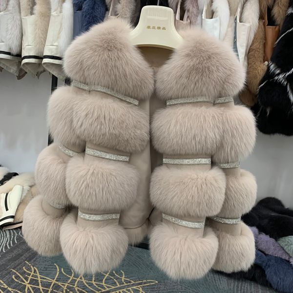 real female-style fur female winter thicker sheep leather jacket beading fox skin parkas f2458, Black
real female-style fur female winter thicker sheep leather jacket beading fox skin parkas f2458, Black