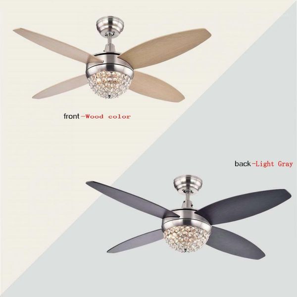 remote control 52" 4 blades double-sided color wood satin nickel crystal ceiling fan 2 lights for living room/restaurant/hall1
remote control 52" 4 blades double-sided color wood satin nickel crystal ceiling fan 2 lights for living room/restaurant/hall1