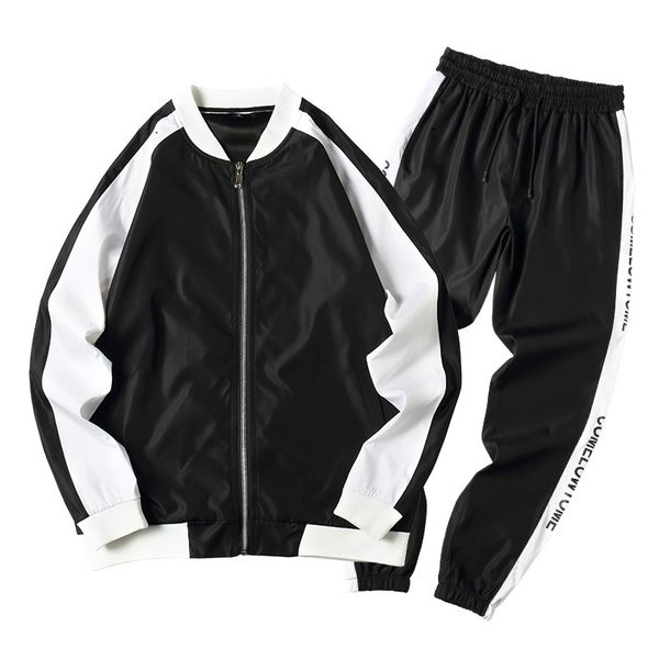 spring new men casual sets zipper patchwork tracksuits mens hip hop streetwear sporting suit male jacket+pants loose sets 201202, Gray
spring new men casual sets zipper patchwork tracksuits mens hip hop streetwear sporting suit male jacket+pants loose sets 201202, Gray