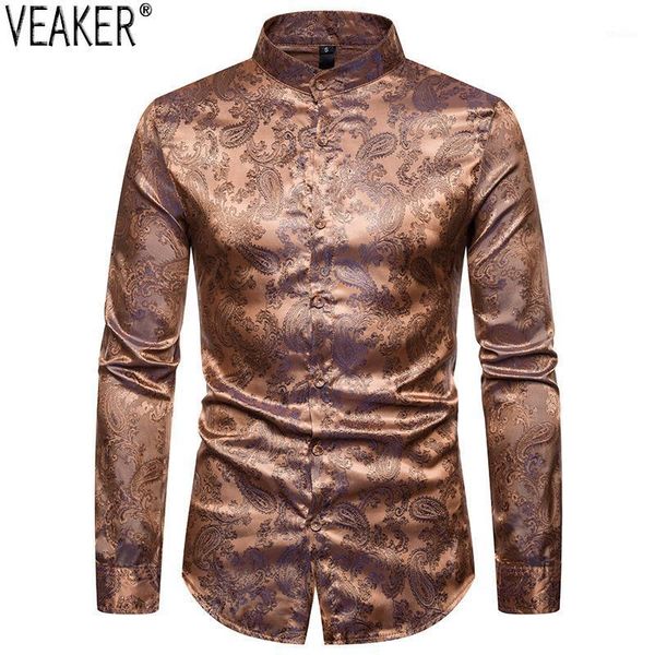 men's casual shirts 2021 men's silk satin floral printed long sleeve male slim fit mandarin collar print business shirt 2xl1, White;black
men's casual shirts 2021 men's silk satin floral printed long sleeve male slim fit mandarin collar print business shirt 2xl1, White;black