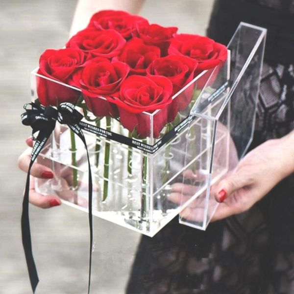 gift wrap clear acrylic makeup box rose flower with lid for valentine's day diy wedding decoration packaging
gift wrap clear acrylic makeup box rose flower with lid for valentine's day diy wedding decoration packaging