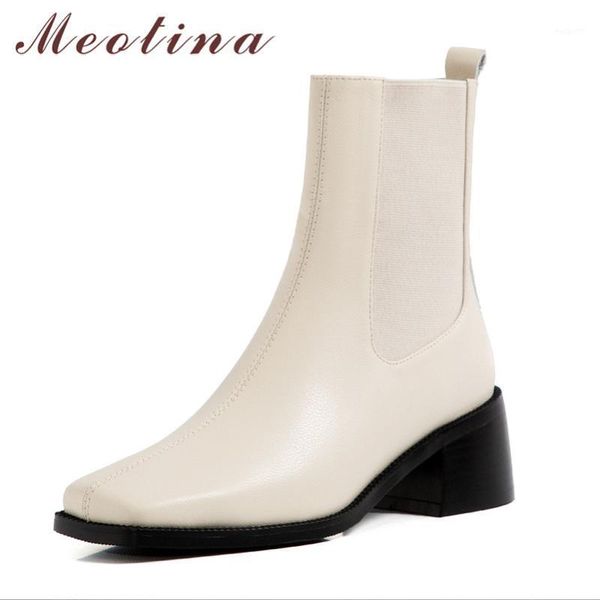 boots meotina ankle women shoes real leather chunky heels short square toe high heel zip lady autumn winter size 401, Black
boots meotina ankle women shoes real leather chunky heels short square toe high heel zip lady autumn winter size 401, Black