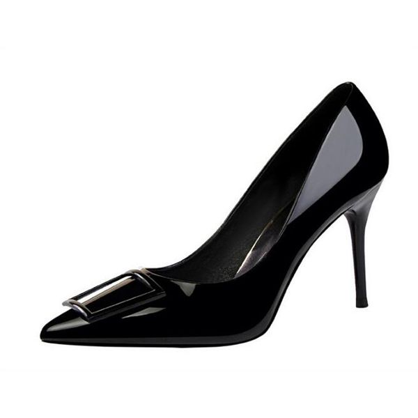vogue ol korean high heels feminine painted leather with shallow mouth cuboid button unique shoes hnp4, Black
vogue ol korean high heels feminine painted leather with shallow mouth cuboid button unique shoes hnp4, Black