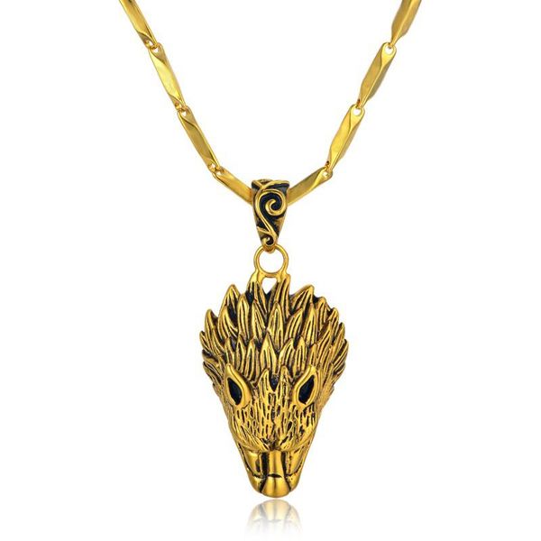 pendant necklaces punk 316l stainless steel gold chain wolf necklace men jewelry, Silver
pendant necklaces punk 316l stainless steel gold chain wolf necklace men jewelry, Silver