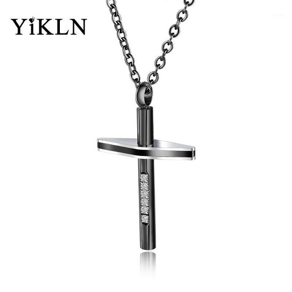 yikln neo-gothic style cz crystal stainless steel cross pendant necklaces for man women link chain jewelry gift collier yn182891, Silver
yikln neo-gothic style cz crystal stainless steel cross pendant necklaces for man women link chain jewelry gift collier yn182891, Silver
