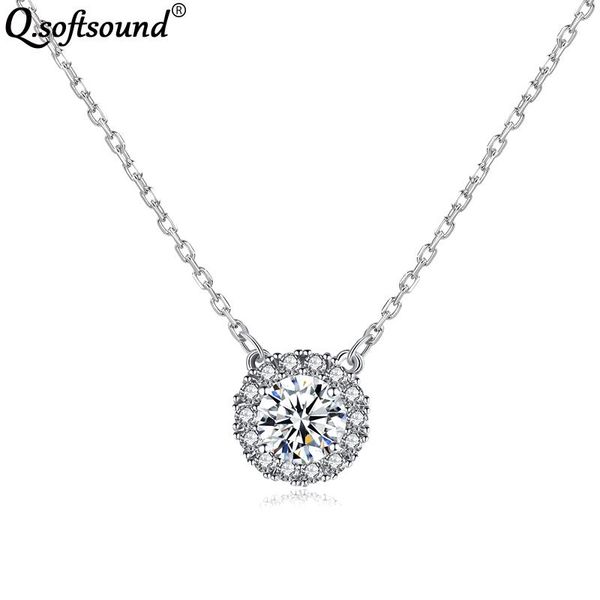 pendant necklaces hearts&arrows zircon necklace women white gold color chain jewelry accesorios mujer friends gifts sautoir femme qn51601, Silver
pendant necklaces hearts&arrows zircon necklace women white gold color chain jewelry accesorios mujer friends gifts sautoir femme qn51601, Silver