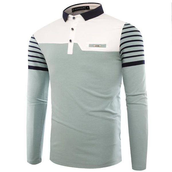 men's polos men shirt 2021 autumn korean version striped patchwork long sleeve slim fit cotton casual lapel man tee, White;black
men's polos men shirt 2021 autumn korean version striped patchwork long sleeve slim fit cotton casual lapel man tee, White;black