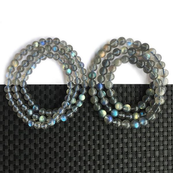 three lips a+ natural shiny labradorite 6-8mm smooth loose beads stretch bracelets, Black
three lips a+ natural shiny labradorite 6-8mm smooth loose beads stretch bracelets, Black