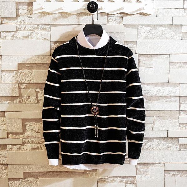2020 winter striped fashion round neck sweater youth sweater men's clothing hip hop loose casual men's sweatshirts punk clothes1, White;black
2020 winter striped fashion round neck sweater youth sweater men's clothing hip hop loose casual men's sweatshirts punk clothes1, White;black