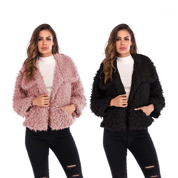 2019 autumn winter faux fur covered button coat women warm soft fur jacket female plush overcoat pocket casual elegant outwear1, Black
2019 autumn winter faux fur covered button coat women warm soft fur jacket female plush overcoat pocket casual elegant outwear1, Black