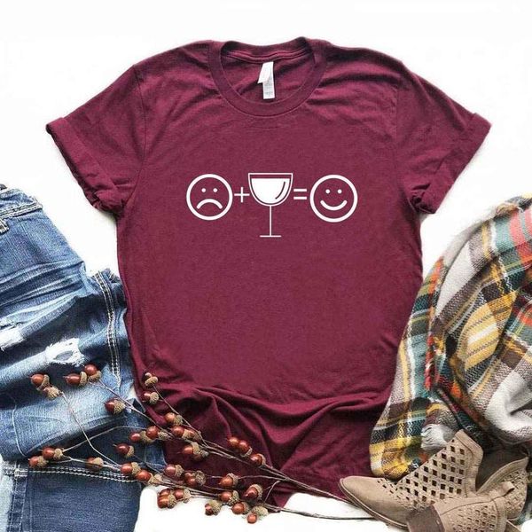 sad + wine = happy print women tshirt cotton casual funny t shirt gift lady yong girl tee 6 color a-1111, White
sad + wine = happy print women tshirt cotton casual funny t shirt gift lady yong girl tee 6 color a-1111, White