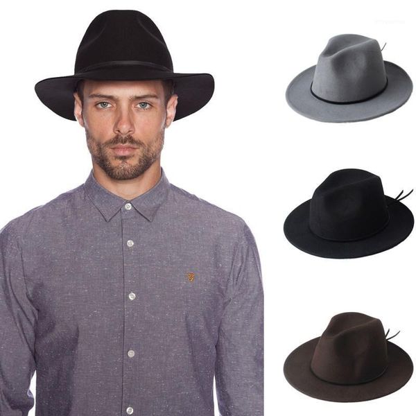 brand wool men's women's chapeu feminino fedora hat for gentleman laday woolen wide brim jazz cap panama sun hat 201, Blue;gray
brand wool men's women's chapeu feminino fedora hat for gentleman laday woolen wide brim jazz cap panama sun hat 201, Blue;gray