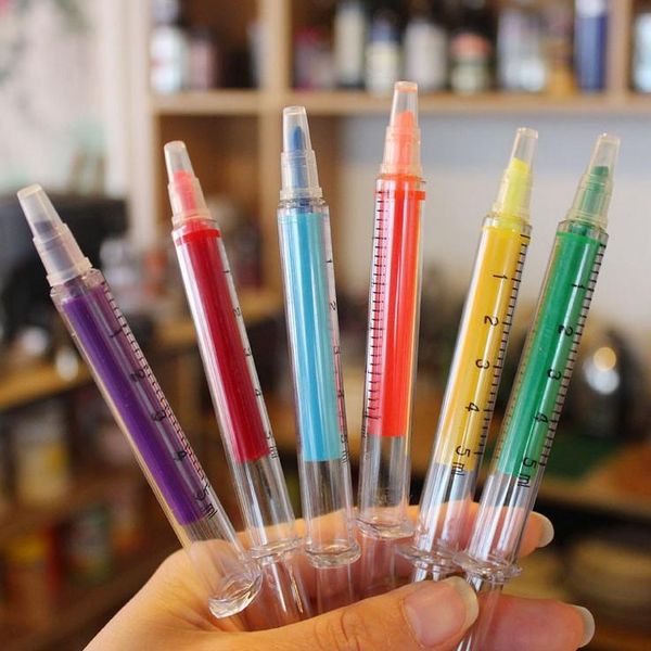 12 pcs lot 6 colors cute fluorescent syringe pens highlighters marker pen korean stationery schllo supplies 042 h wmtijh, Black;red
12 pcs lot 6 colors cute fluorescent syringe pens highlighters marker pen korean stationery schllo supplies 042 h wmtijh, Black;red