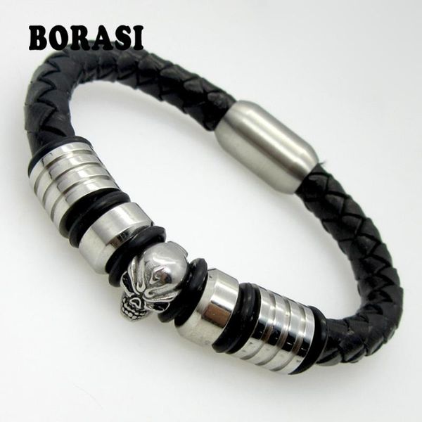 21.5cm men jewelry pirate style genuine leather skull bracelets magnet wholesale cuff braided wrap black & brown colour, Golden;silver
21.5cm men jewelry pirate style genuine leather skull bracelets magnet wholesale cuff braided wrap black & brown colour, Golden;silver