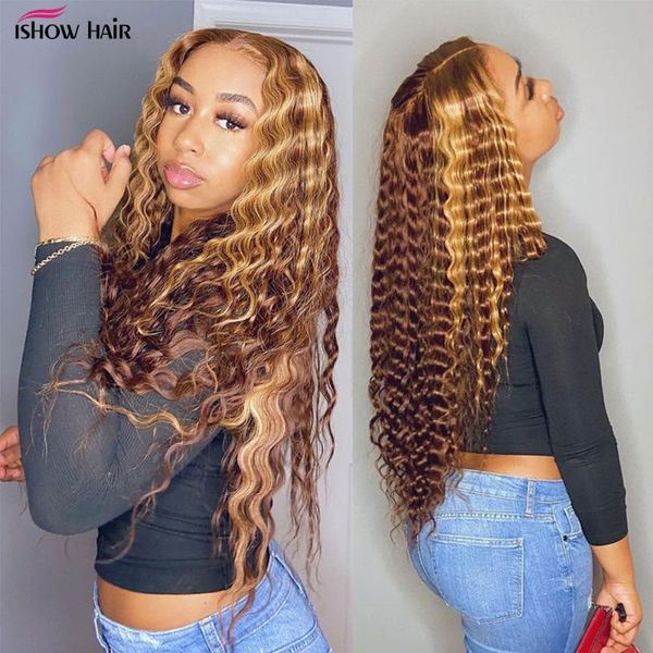 lace wigs ishow highlight deep curly front human hair ombre wave wig hd transparent honey blonde, Black;brown
lace wigs ishow highlight deep curly front human hair ombre wave wig hd transparent honey blonde, Black;brown