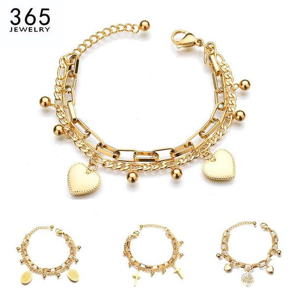 stainless steel women pendant bracelet trendy round pearl multilayer link chain charm pulseras birthday gift, Black
stainless steel women pendant bracelet trendy round pearl multilayer link chain charm pulseras birthday gift, Black