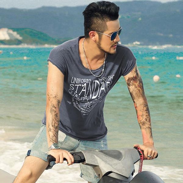 summer new european and american casual tees letter printing t-shirt male loose brand men's short sleeve t-shirt t4002, White;black
summer new european and american casual tees letter printing t-shirt male loose brand men's short sleeve t-shirt t4002, White;black