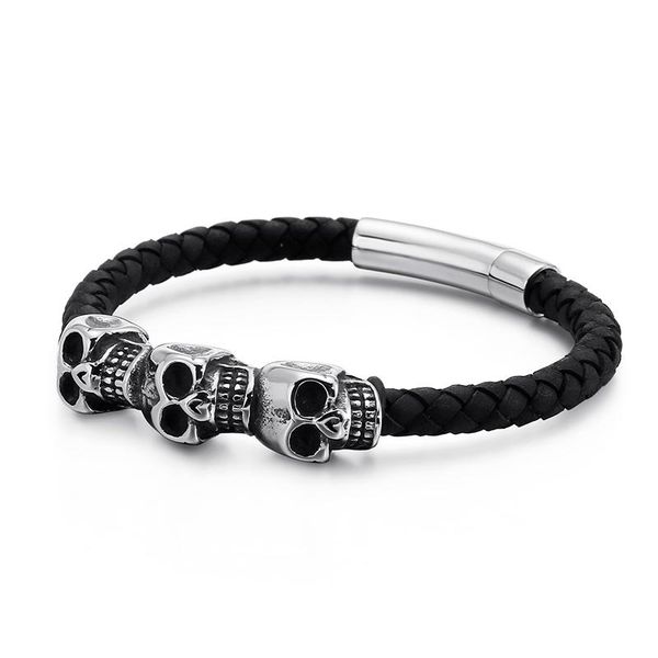 fongten genuine cowhide leather rope bracelet skull head charm color stainless steel braided men bracelets wmtxfh, Bronze;silver
fongten genuine cowhide leather rope bracelet skull head charm color stainless steel braided men bracelets wmtxfh, Bronze;silver