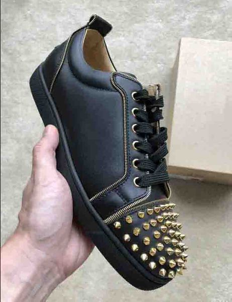 france luxurious red soles junior spiked men shoes louspikes flat lace-up antony rushspike red bottom low sneakers nails toe wholesale, Black
france luxurious red soles junior spiked men shoes louspikes flat lace-up antony rushspike red bottom low sneakers nails toe wholesale, Black