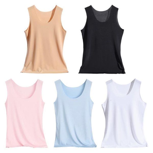 womens summer seamless tank wide shoulder straps ice silk traceless slim vest solid color u-neck basic underwear, White
womens summer seamless tank wide shoulder straps ice silk traceless slim vest solid color u-neck basic underwear, White