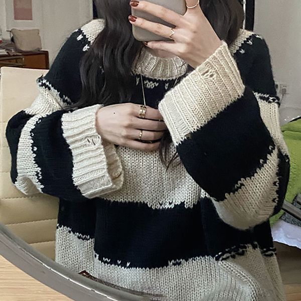 new women's 2021 new, loose college striped knitted shirt long pants 3wbo, White;black
new women's 2021 new, loose college striped knitted shirt long pants 3wbo, White;black
