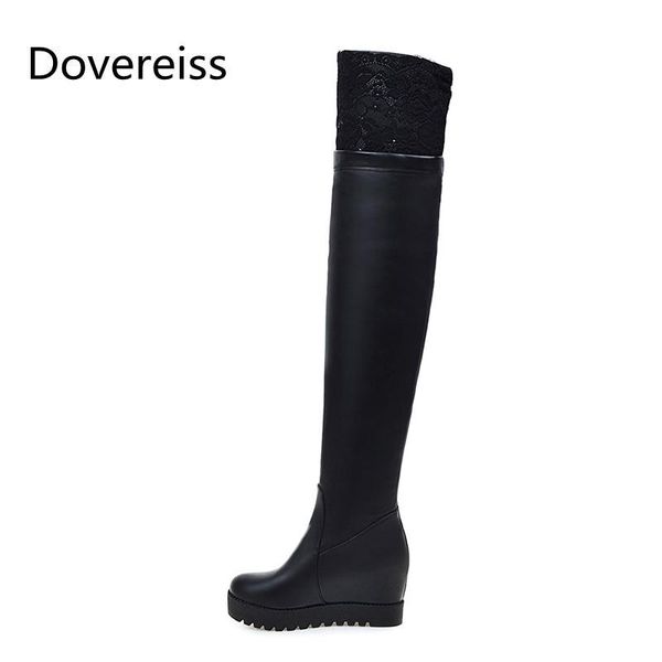boots dovereiss fashion winter concise pointed toe white over the knee round increase height platform 34-43, Black
boots dovereiss fashion winter concise pointed toe white over the knee round increase height platform 34-43, Black