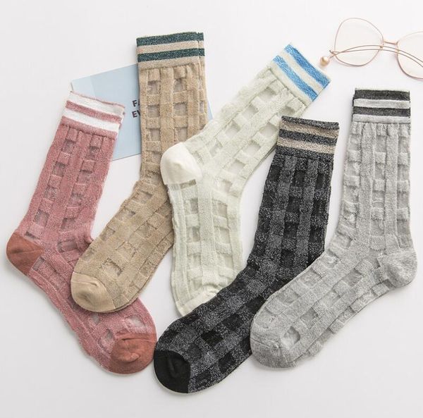 socks & hosiery 2021 spring and summer products fashion retro silver plaid card stocks personalized stitching glass silk tube female sock, Black;white
socks & hosiery 2021 spring and summer products fashion retro silver plaid card stocks personalized stitching glass silk tube female sock, Black;white