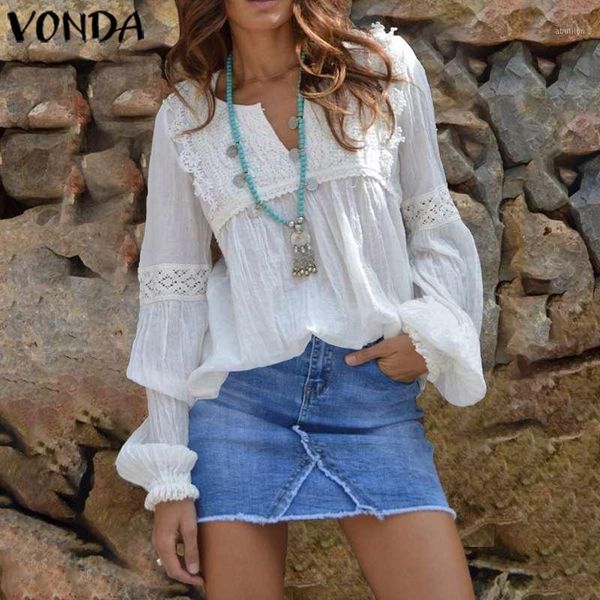 women's blouses & shirts vonda women blouse v neck long lantern sleeve lace 2021 spring bohemian female beach 5xl hollow blusas1, White
women's blouses & shirts vonda women blouse v neck long lantern sleeve lace 2021 spring bohemian female beach 5xl hollow blusas1, White
