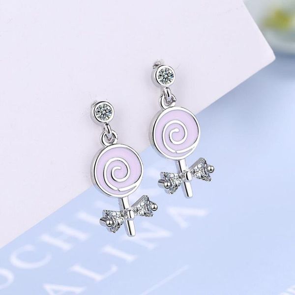 stud sweet 925 sterling silver earrings for women jewelry cute zircon bow-knot pink lollipop earring girl party accessories, Golden;silver
stud sweet 925 sterling silver earrings for women jewelry cute zircon bow-knot pink lollipop earring girl party accessories, Golden;silver