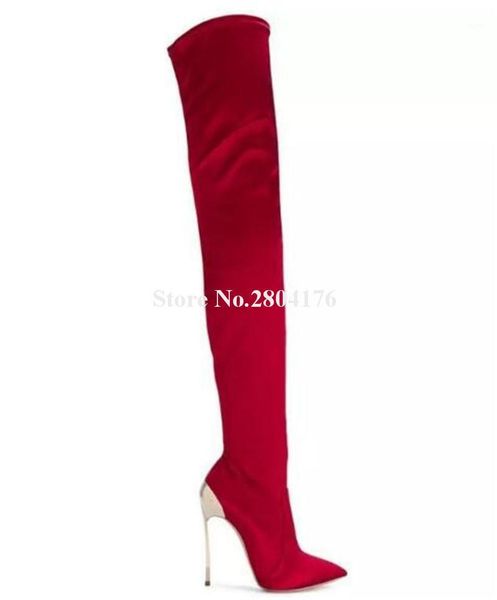 design women fashion pointed toe elastic metal stiletto heel over knee boots bandage thigh long high heel boots party shoe1, Black
design women fashion pointed toe elastic metal stiletto heel over knee boots bandage thigh long high heel boots party shoe1, Black