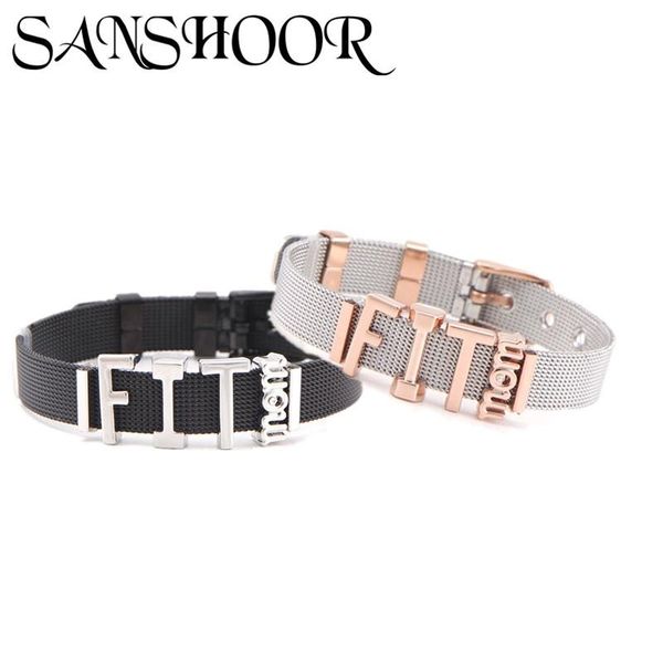 dropshipping sanshoor jewelry 10mm stainless steel mesh bracelet set with diy barbell mom slide charms for women as fashion gift, Golden;silver
dropshipping sanshoor jewelry 10mm stainless steel mesh bracelet set with diy barbell mom slide charms for women as fashion gift, Golden;silver