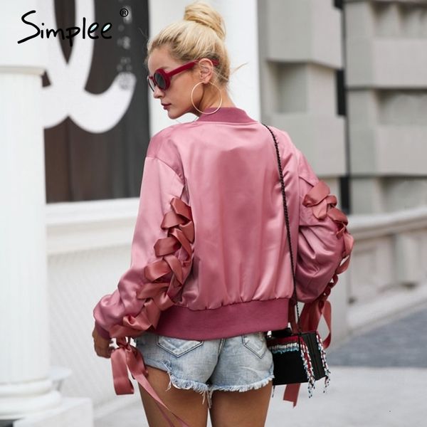 simplee basic army green bomber jacket coat women satin lace up pocket biker jacket outerwear autumn winter casual streetwear s18101204, Black;brown
simplee basic army green bomber jacket coat women satin lace up pocket biker jacket outerwear autumn winter casual streetwear s18101204, Black;brown