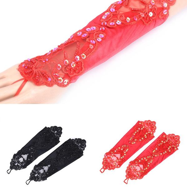 five fingers gloves women' rhinestone lace long satin fingerless wrist mittens stretch, Blue;gray
five fingers gloves women' rhinestone lace long satin fingerless wrist mittens stretch, Blue;gray
