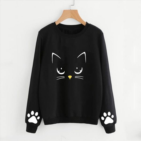 38 popular women autumn and winter cat weater round neck long sleeve regular womens and blouses ladies top, White
38 popular women autumn and winter cat weater round neck long sleeve regular womens and blouses ladies top, White