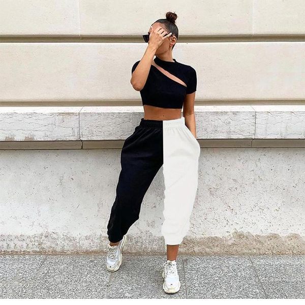 women casual slim thin hit the color black white high waist loose pants leisure summer trouser11
women casual slim thin hit the color black white high waist loose pants leisure summer trouser11