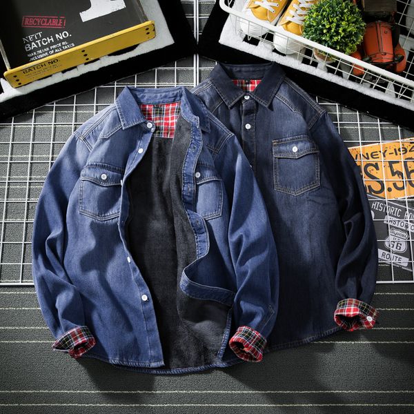2021 new new winter male fashions retro-blue designer denim warm british shirt hombre ezee, White;black
2021 new new winter male fashions retro-blue designer denim warm british shirt hombre ezee, White;black