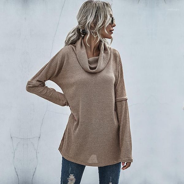 women knitted sweater, autumn and winter long sleeve heaps collar split solid color pullover1, White;black
women knitted sweater, autumn and winter long sleeve heaps collar split solid color pullover1, White;black