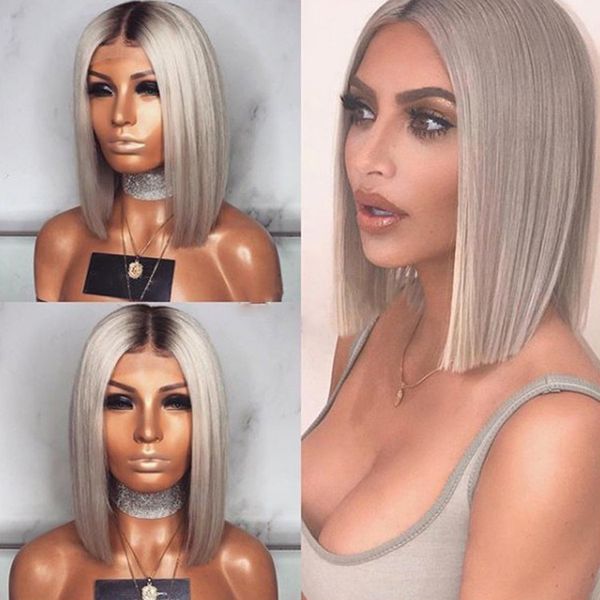 2021 new selling wig chemical fiber front lace head set european and american gray graded wave short hair, Black
2021 new selling wig chemical fiber front lace head set european and american gray graded wave short hair, Black