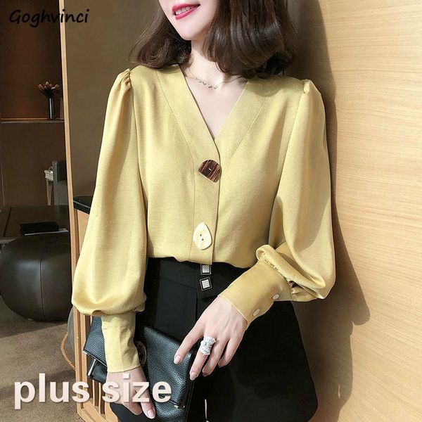 shirts women solid plus size v-neck button korean style chic trendy fashion leisure elegant vintage womens, White
shirts women solid plus size v-neck button korean style chic trendy fashion leisure elegant vintage womens, White