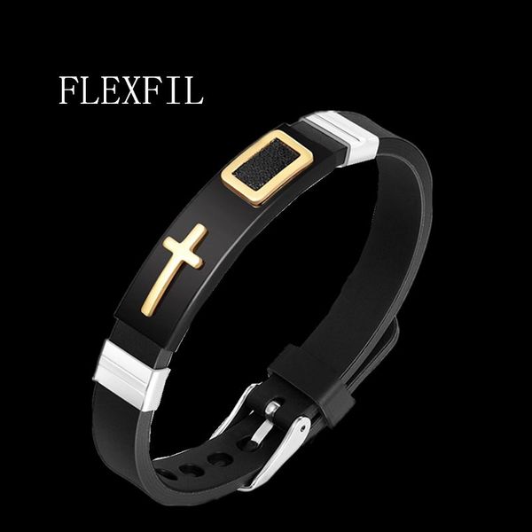 flexfil men's bracelet stainless steel silicone black brand simplicity male jewelry gifts cross bangles accessoris
flexfil men's bracelet stainless steel silicone black brand simplicity male jewelry gifts cross bangles accessoris