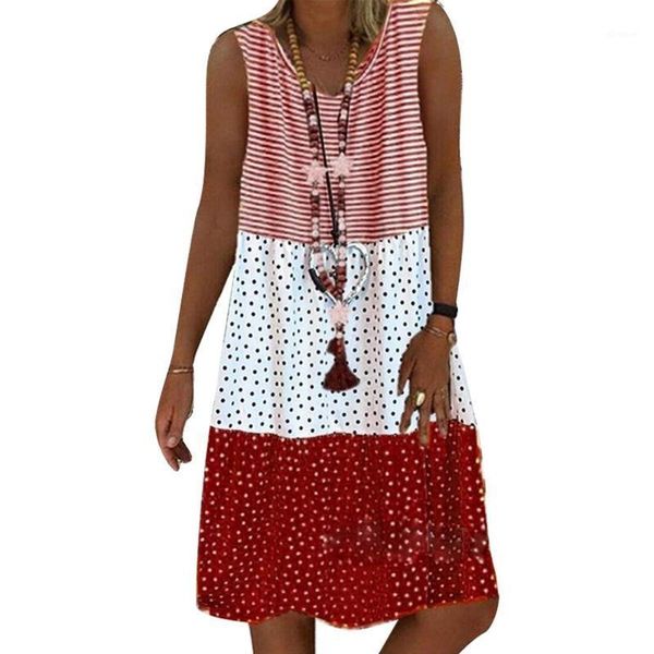 casual women dot stripe patchwork sleeveless v neck loose knee-length dress comfortable patchwork design great gifts1, Black;gray
casual women dot stripe patchwork sleeveless v neck loose knee-length dress comfortable patchwork design great gifts1, Black;gray