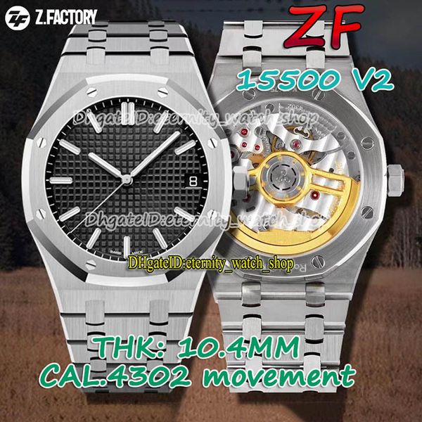 zf v2 version thk-10.4mm 15500 black texture dial cal.4302 automatic mens watch sapphire 904l steel case bracelet eternity watches 03, Slivery;brown
zf v2 version thk-10.4mm 15500 black texture dial cal.4302 automatic mens watch sapphire 904l steel case bracelet eternity watches 03, Slivery;brown