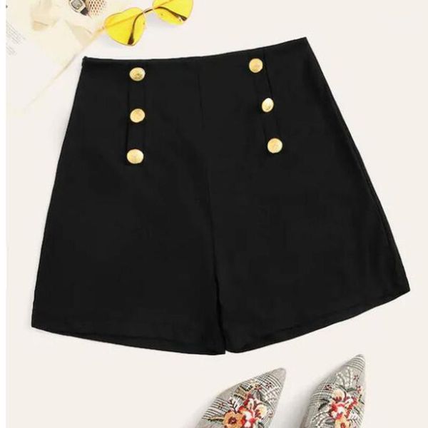 fashion women's with buttons loose beach casual shorts pants casual solid color short pants 2.251, White;black
fashion women's with buttons loose beach casual shorts pants casual solid color short pants 2.251, White;black