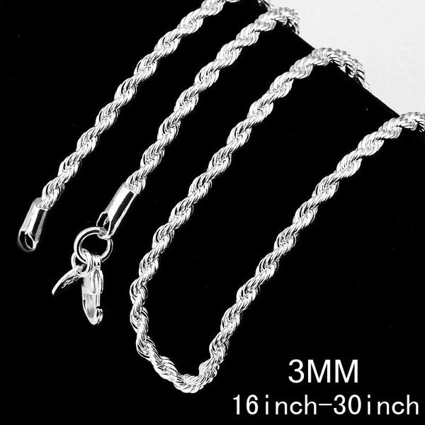 3mm 16-30inches rope chain necklaces new arrive fashion silver plated women/men necklaces jewelry for pendant
3mm 16-30inches rope chain necklaces new arrive fashion silver plated women/men necklaces jewelry for pendant