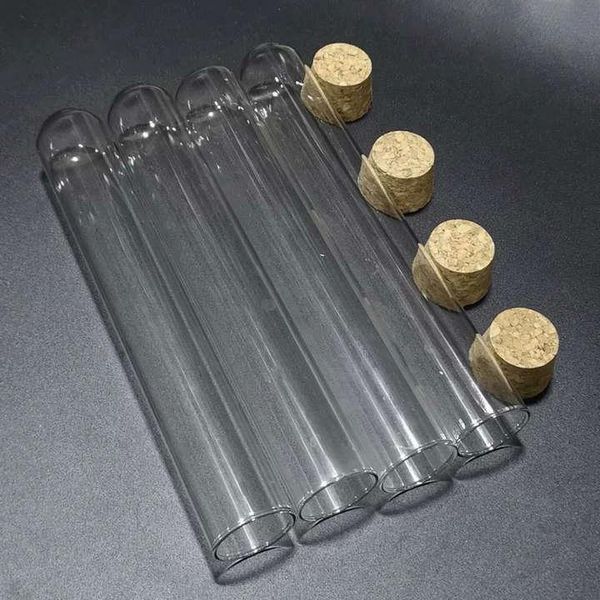 бесплатная доставка 6 шт. / лот 30x200 мм прозрачный стеклянный круглые нижние пробирки с пробкой пробкой для школы / лабораторной посуды q