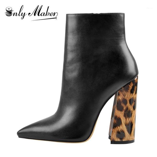 boots onlymaker women's 12cm leopard pointed toe chunky heels ankle side zipper high heel thick booties for autumn1, Black
boots onlymaker women's 12cm leopard pointed toe chunky heels ankle side zipper high heel thick booties for autumn1, Black