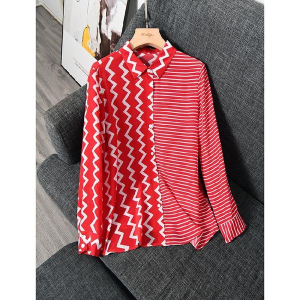 100% natural silk blouses striped print long sleeve real silk blouse for women casual shirts striped blouses, White
100% natural silk blouses striped print long sleeve real silk blouse for women casual shirts striped blouses, White